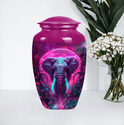 10-inch mammoth Urn, butterfly-themed, burial funeral urn.