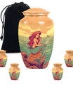 Mermaid Theme Large Urn With 4 Keepsake Urn