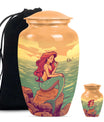 Mermaid Theme Large Urn With 1 Keepsake Urn