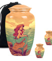 Mermaid Theme Large Urn With 2 Keepsake Urn