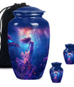 Mermaid Theme Large Urn With 2 Keepsake Urn