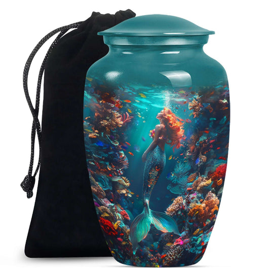 Mermaid Cremation Urn for Adults - Underwater Funeral Urns For Human Ashes