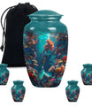 Mermaid Theme Large Urn With 4 Keepsake Urn