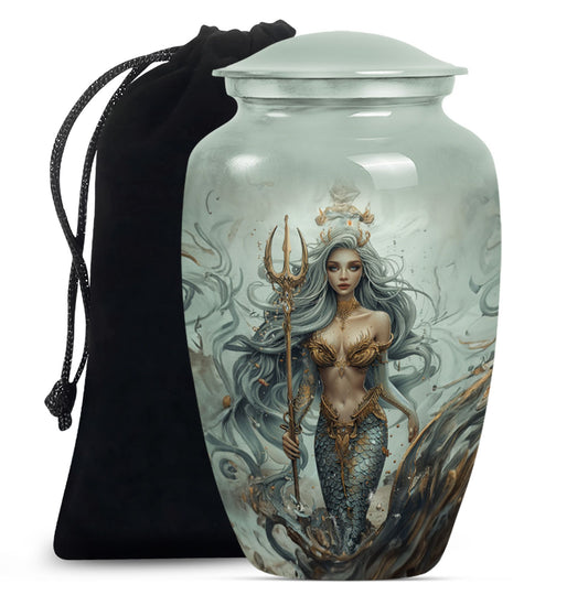 10-inch Mermaid Urn in classic design.
