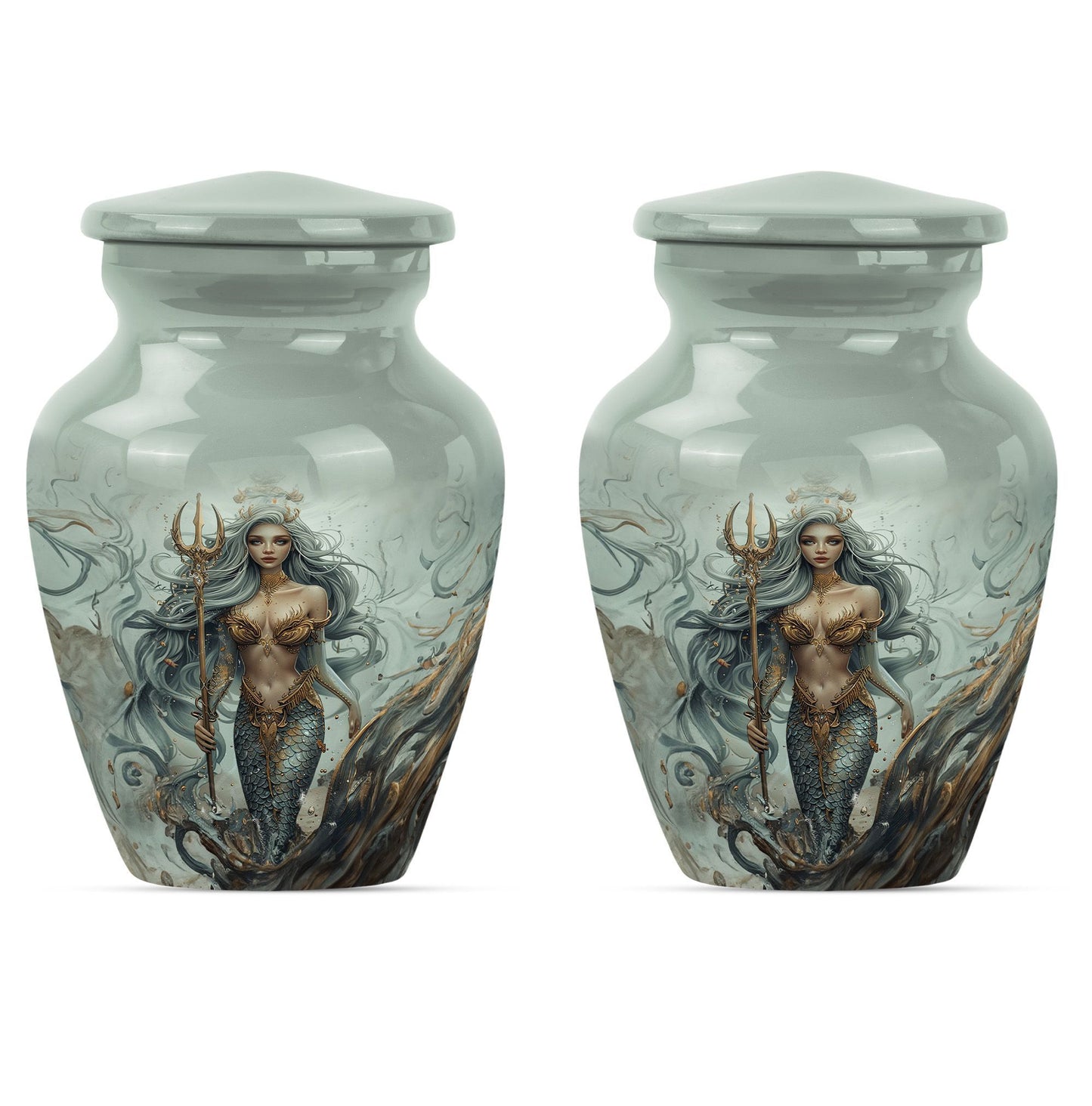 10-inch Mermaid Urn in classic design.