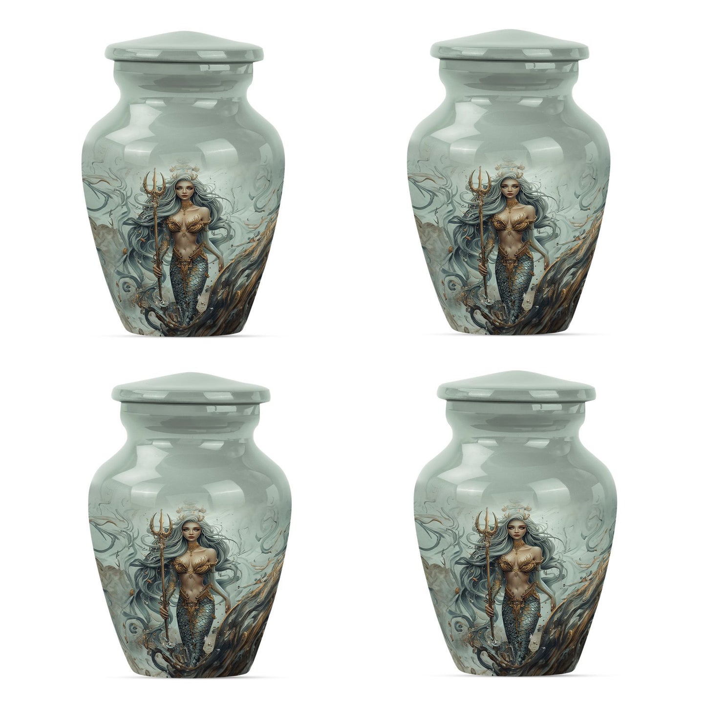 10-inch Mermaid Urn in classic design.