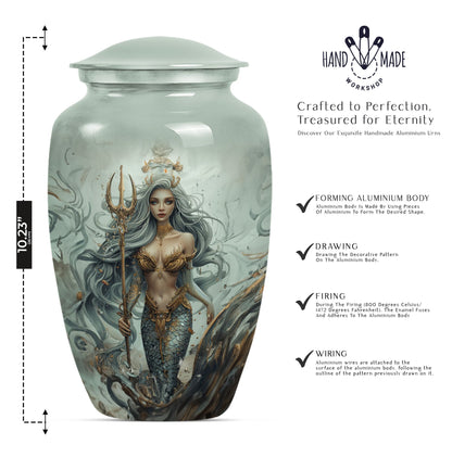 10-inch Mermaid Urn in classic design.