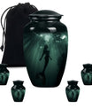 Mermaid Theme Large Urn With 4 Keepsake Urn