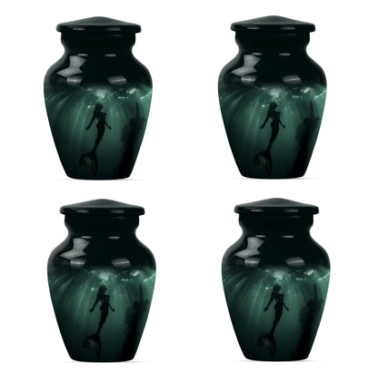 10 inch classic butterfly themed mermaid urn.