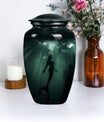 10 inch classic butterfly themed mermaid urn.