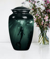 10 inch classic butterfly themed mermaid urn.