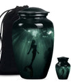 Mermaid Theme Large Urn With 1 Keepsake Urn