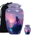 Mermaid Theme Large Urn With 1 Keepsake Urn
