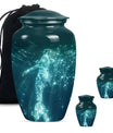 Mermaid Theme Large Urn With 2 Keepsake Urn