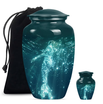 10 inch large Urn with 1 Keepsake 3 Inch Urn
