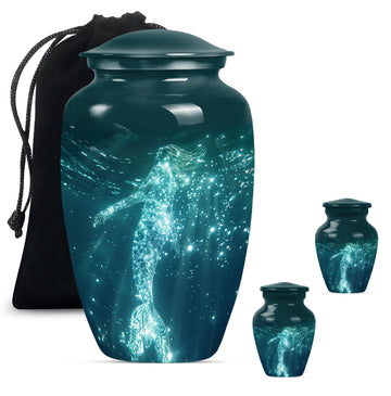 10 inch large Urn with 2 Keepsake 3 Inch Urns