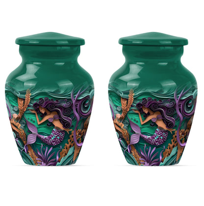 mermaid themed memorial urn 