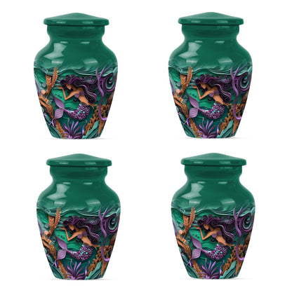 mermaid themed memorial urn 