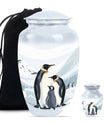 Penguin Theme Large Urn With 1 Keepsake Urn