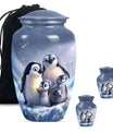 Penguin Theme Large Urn With 2 Keepsake Urn