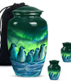 Penguin Theme Large Urn With 2 Keepsake Urn