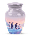 Penguin Cremation Urn with Butterfly Theme for Dad's Ashes