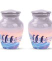 Penguin Cremation Urn with Butterfly Theme for Dad's Ashes