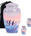 Penguin Cremation Urn with Butterfly Theme for Dad's Ashes