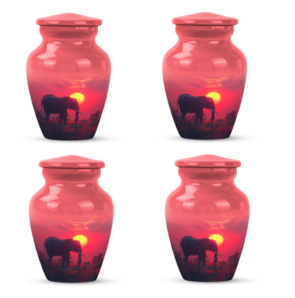  elephant urn with butterfly theme, 