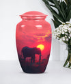  elephant urn with butterfly theme, 