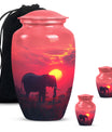  elephant urn with butterfly theme, 