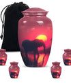 Elephant Theme Large Urn With 4 Keepsake Urn