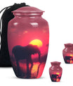 Elephant Theme Large Urn With 2 Keepsake Urn