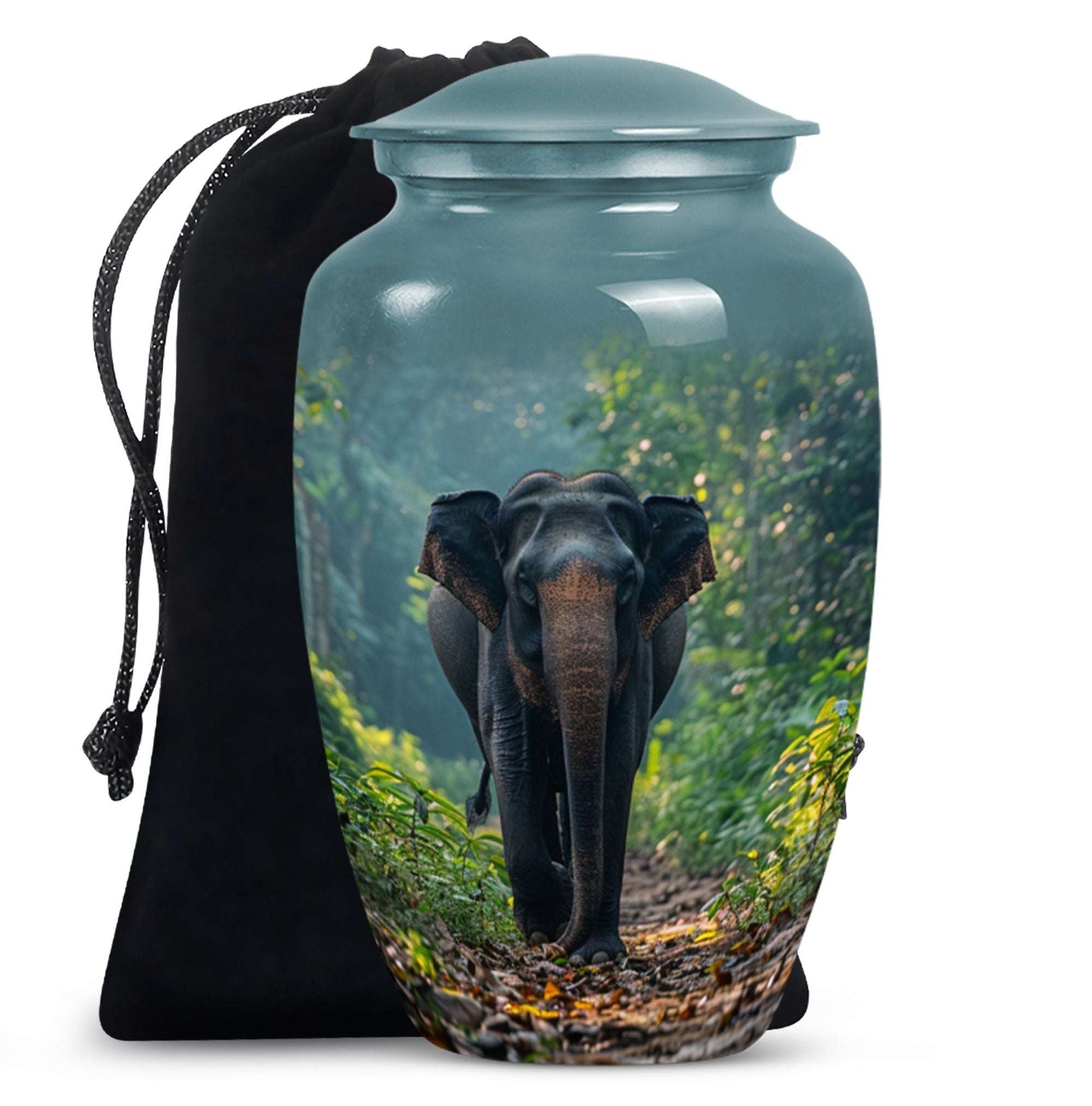 Elephant Theme Large Urn 10 Inch
