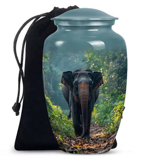 Elephant Theme Large Urn 10 Inch