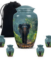 Elephant Theme Large Urn With 4 Keepsake Urn