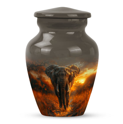 Classic 10 inch Elephant Urn, aluminium, butterfly theme