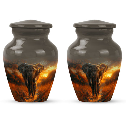 Classic 10 inch Elephant Urn, aluminium, butterfly theme