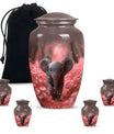 Elephant Theme Large Urn With 4 Keepsake Urn