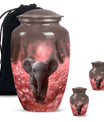 Elephant Theme Large Urn With 2 Keepsake Urn