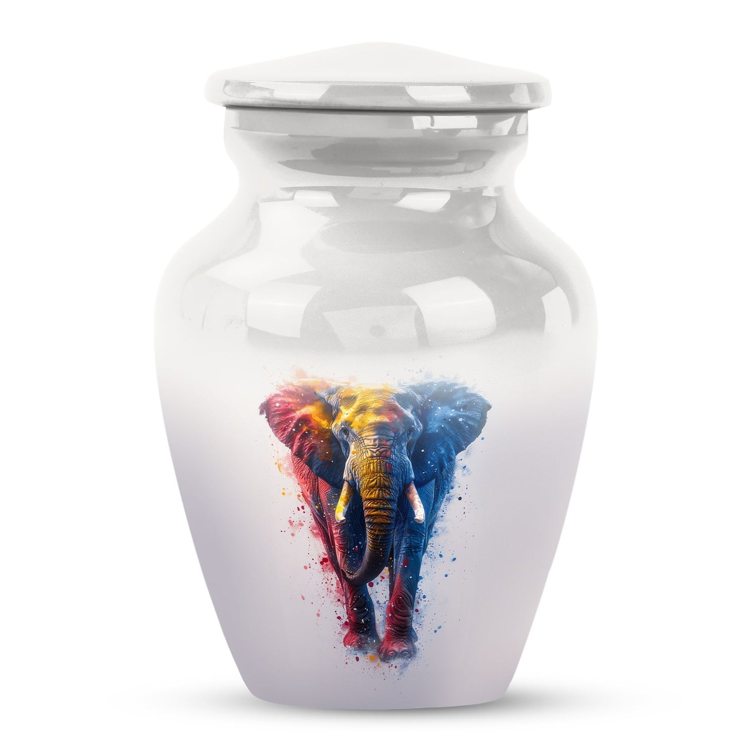 10 inch Classic Elephant Urn with Butterfly