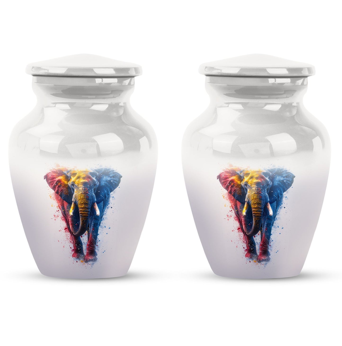 10 inch Classic Elephant Urn with Butterfly