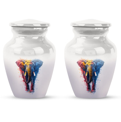 10 inch Classic Elephant Urn with Butterfly