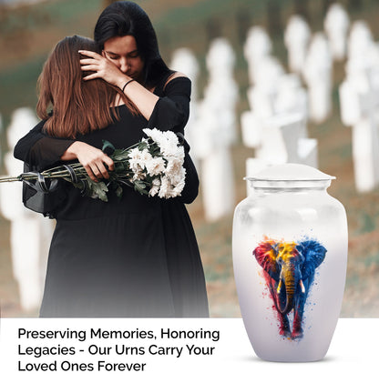 10 inch Classic Elephant Urn with Butterfly