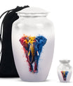 10 inch Classic Elephant Urn with Butterfly