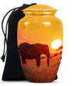 Classic 10-inch Elephant Urn, large aluminium cremation urn.