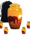 Classic 10-inch Elephant Urn, large aluminium cremation urn.