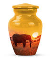 Classic 10-inch Elephant Urn, large aluminium cremation urn.