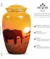Classic 10-inch Elephant Urn, large aluminium cremation urn.