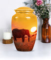 Classic 10-inch Elephant Urn, large aluminium cremation urn.